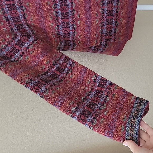Squaw Valley Womens Vintage 100% Wool Fair Isle Nodric Cardigan - Size Large - Picture 5 of 10